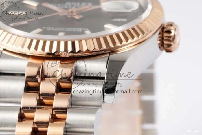 MiroTime 0504 DateJust 36 SS RG DIWF 1:1 Best Edition 904L Steel Gray Stick Dial on Jubilee Bracelet SA Original 2321